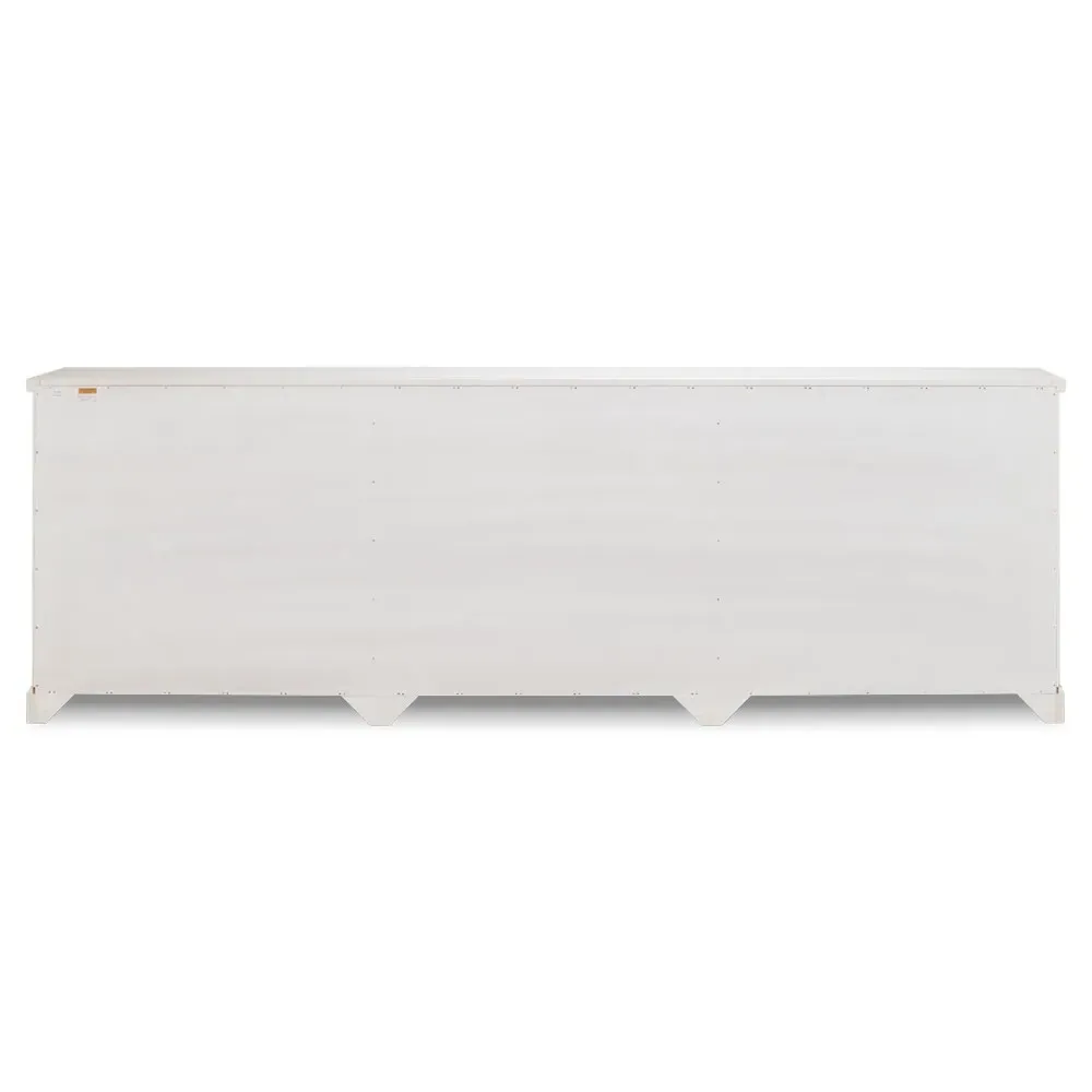 Zian Woven Cane Sideboard - White, Pine Wood
