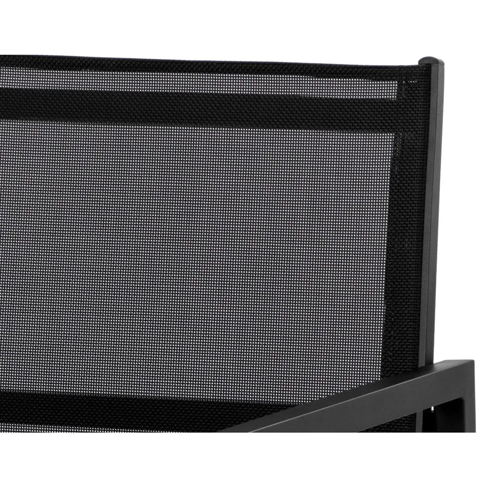 Zimce Outdoor Dining Arm Chair Set of 2 - Black, Aluminum