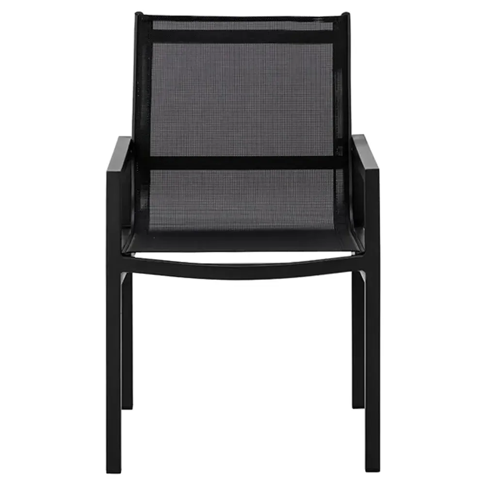 Zimce Outdoor Dining Arm Chair Set of 2 - Black, Aluminum image