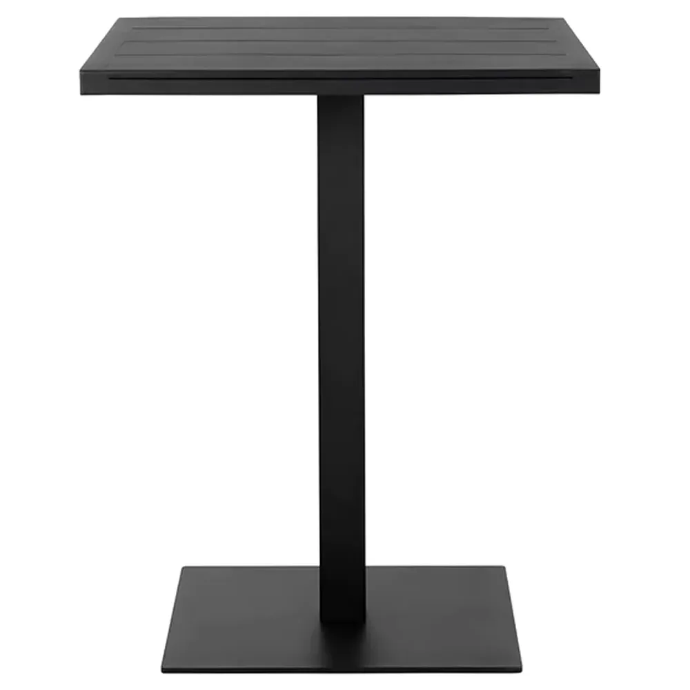Zimce Square Outdoor Bar Table - Black, Aluminum