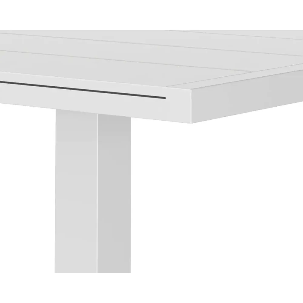 Zimce Square Outdoor Bar Table - White, Aluminum