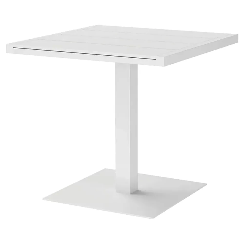 Zimce Square Outdoor Bistro Table - White, Aluminum