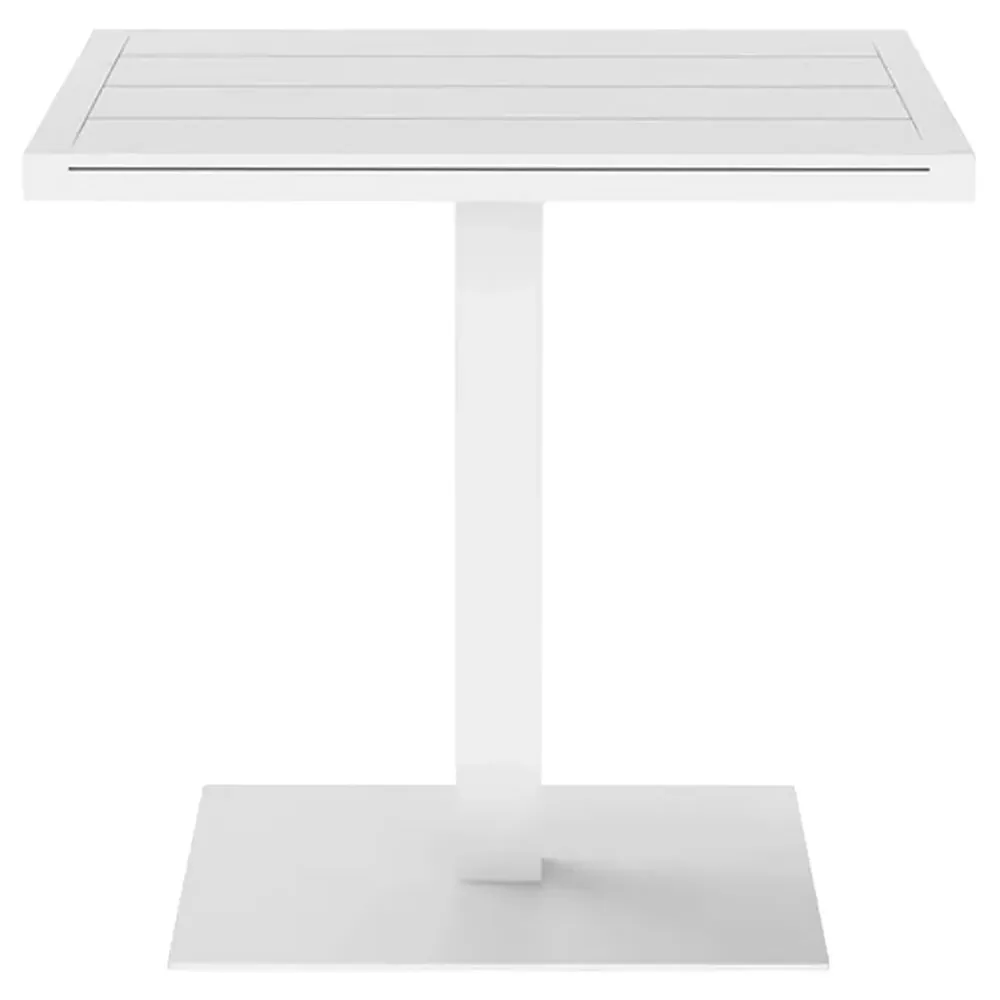 Zimce Square Outdoor Bistro Table - White, Aluminum image