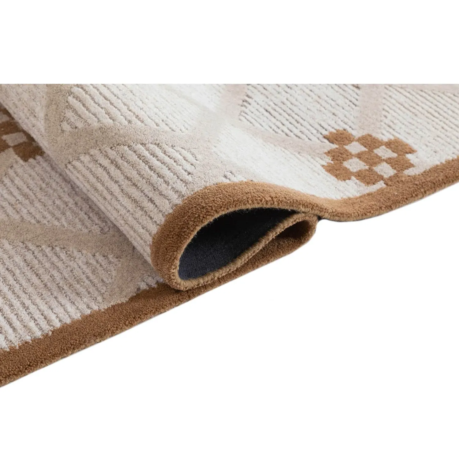 Zinnia Diamond Patterned Rug - Beige, Wool