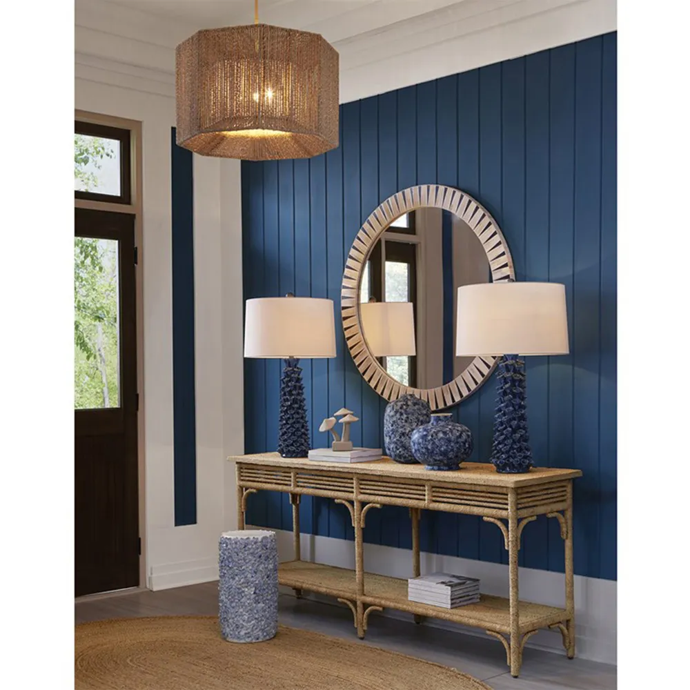 Zion Round Wall Mirror - Cream, Bone Resin