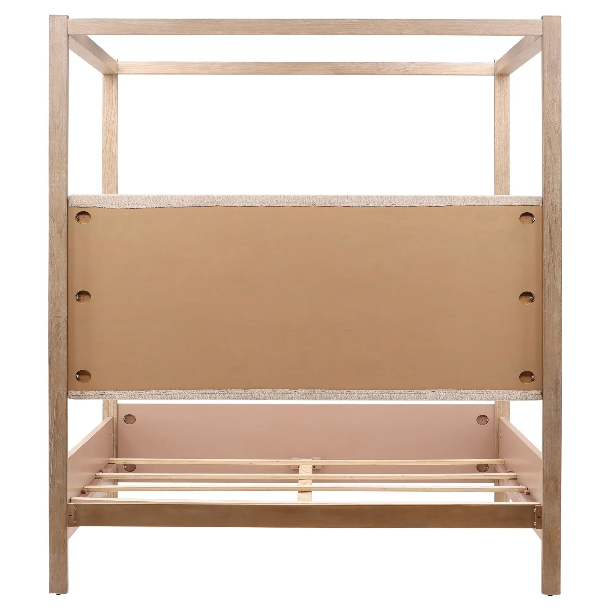 Zoey King Size Canopy Bed - Brown, Pine