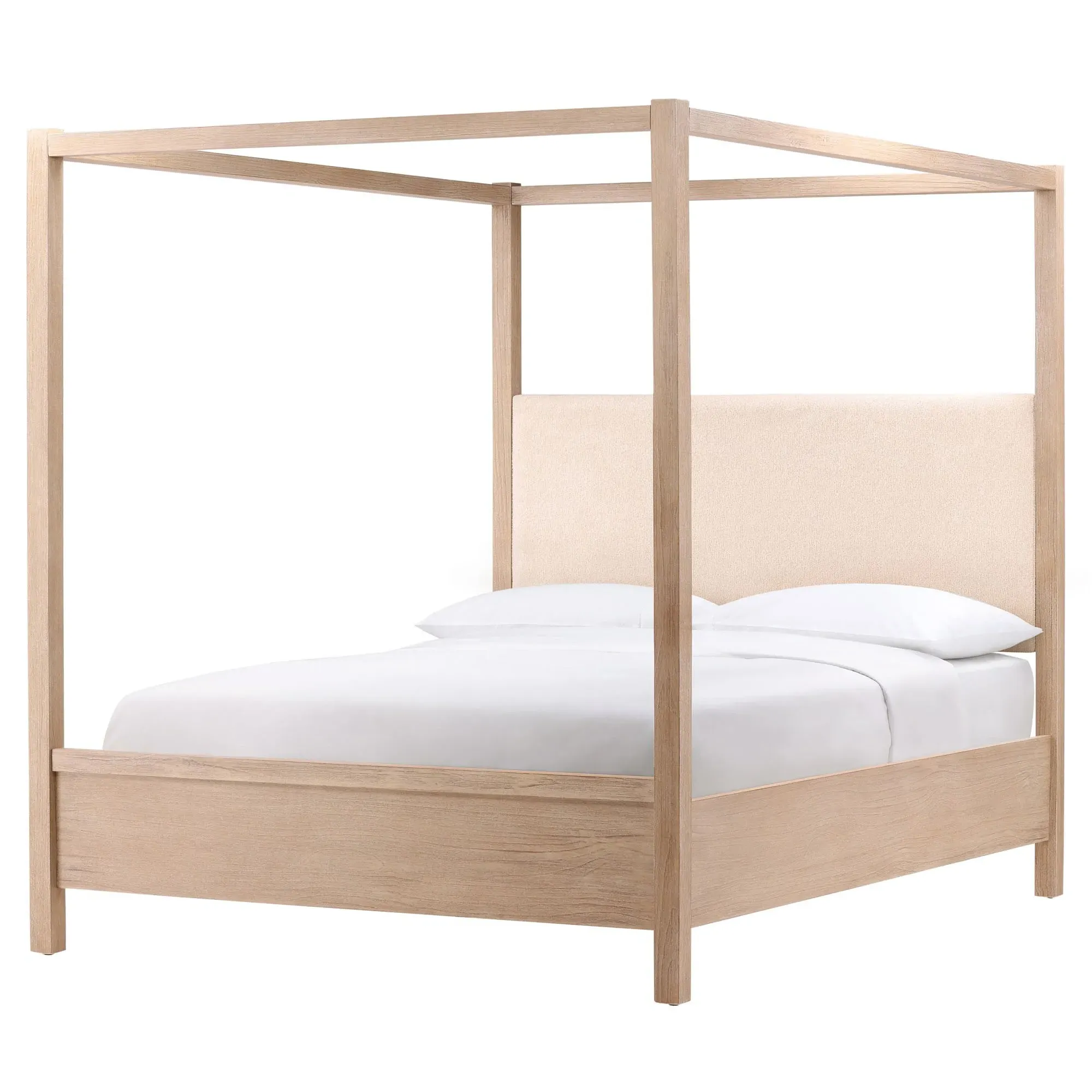 Zoey King Size Canopy Bed - Brown, Pine