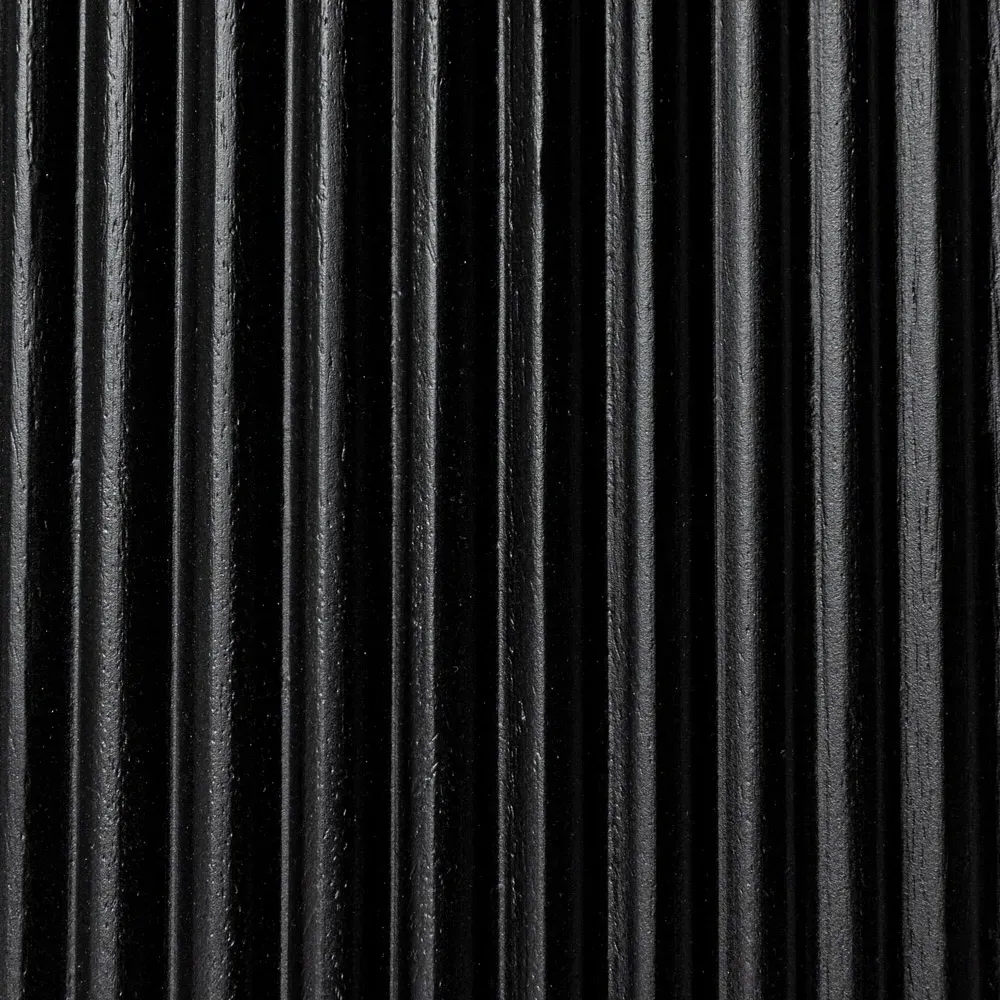 Zoey Oval Coffee Table with Ribbed Design - Black, Mango Wood