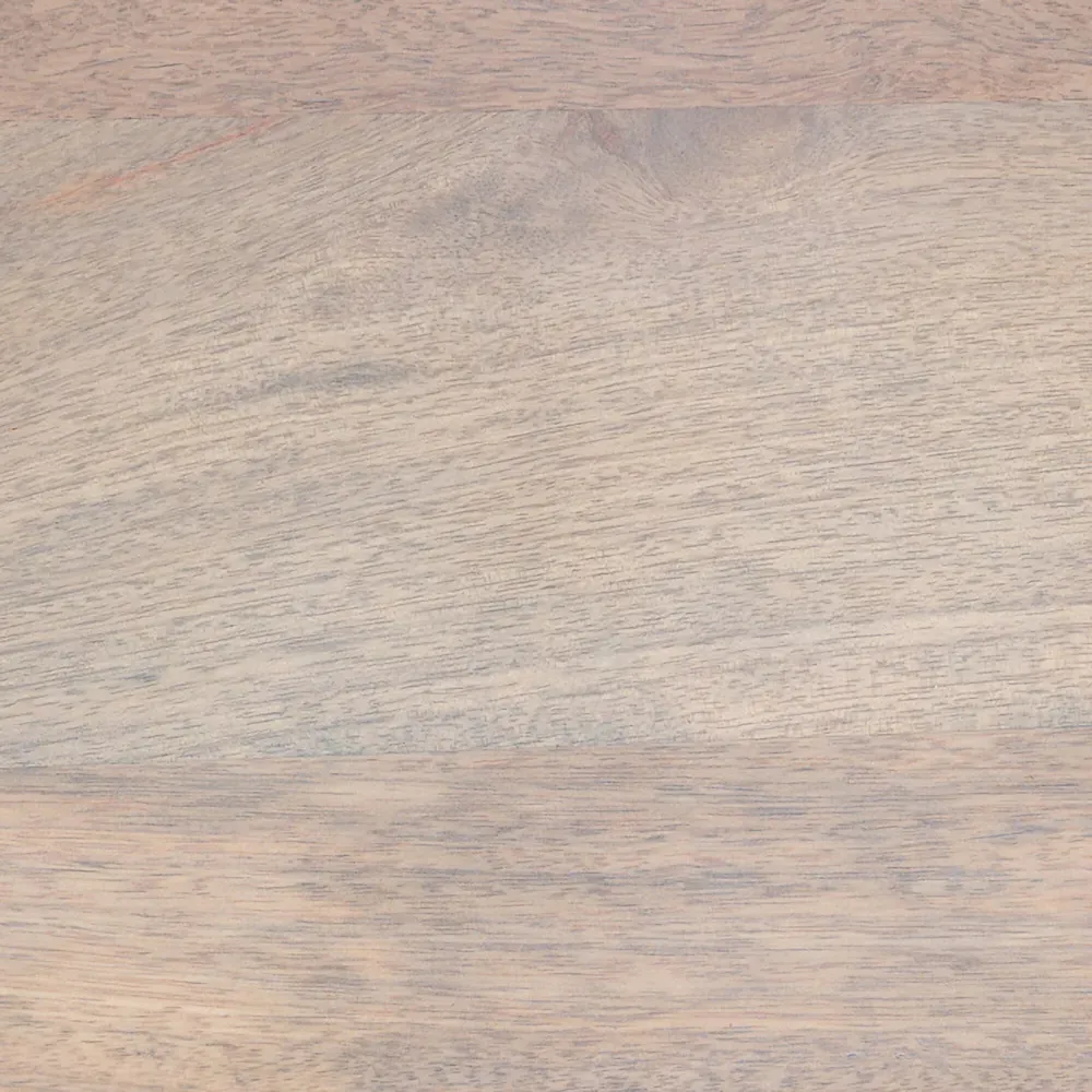 Zoey Oval Coffee Table with Ribbed Design - Bleached Beige, Mango Wood