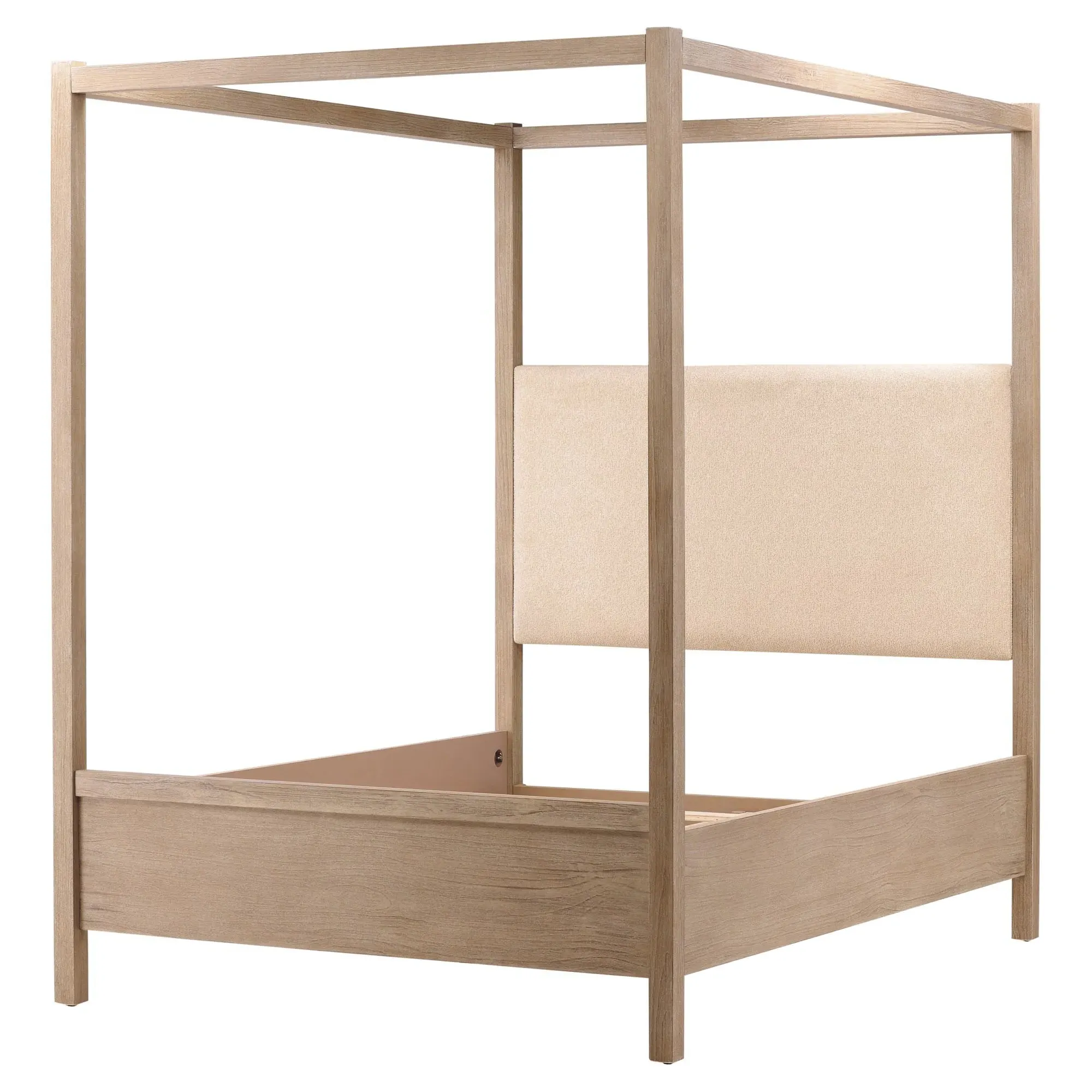 Zoey Queen Size Canopy Bed - Brown, Pine