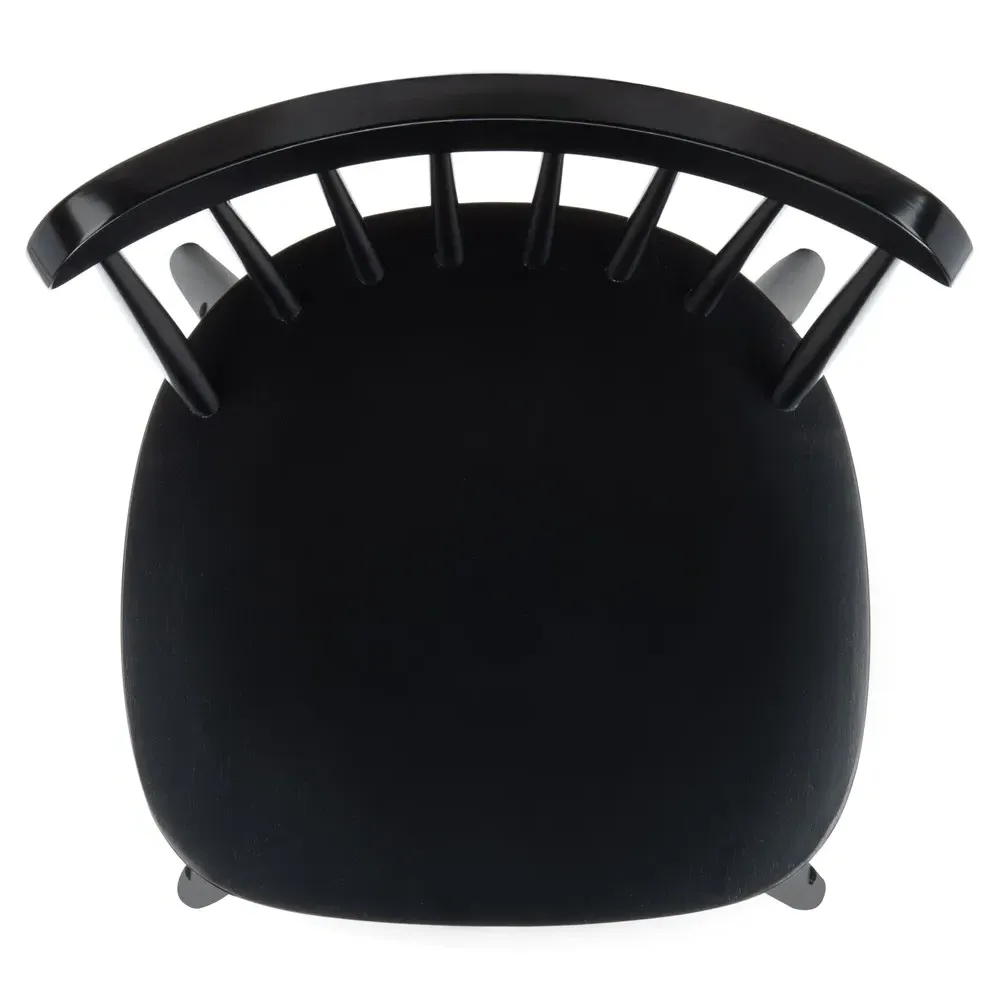 Zoey Windsor Counter Stool Set of 2 - Black, Rubberwood