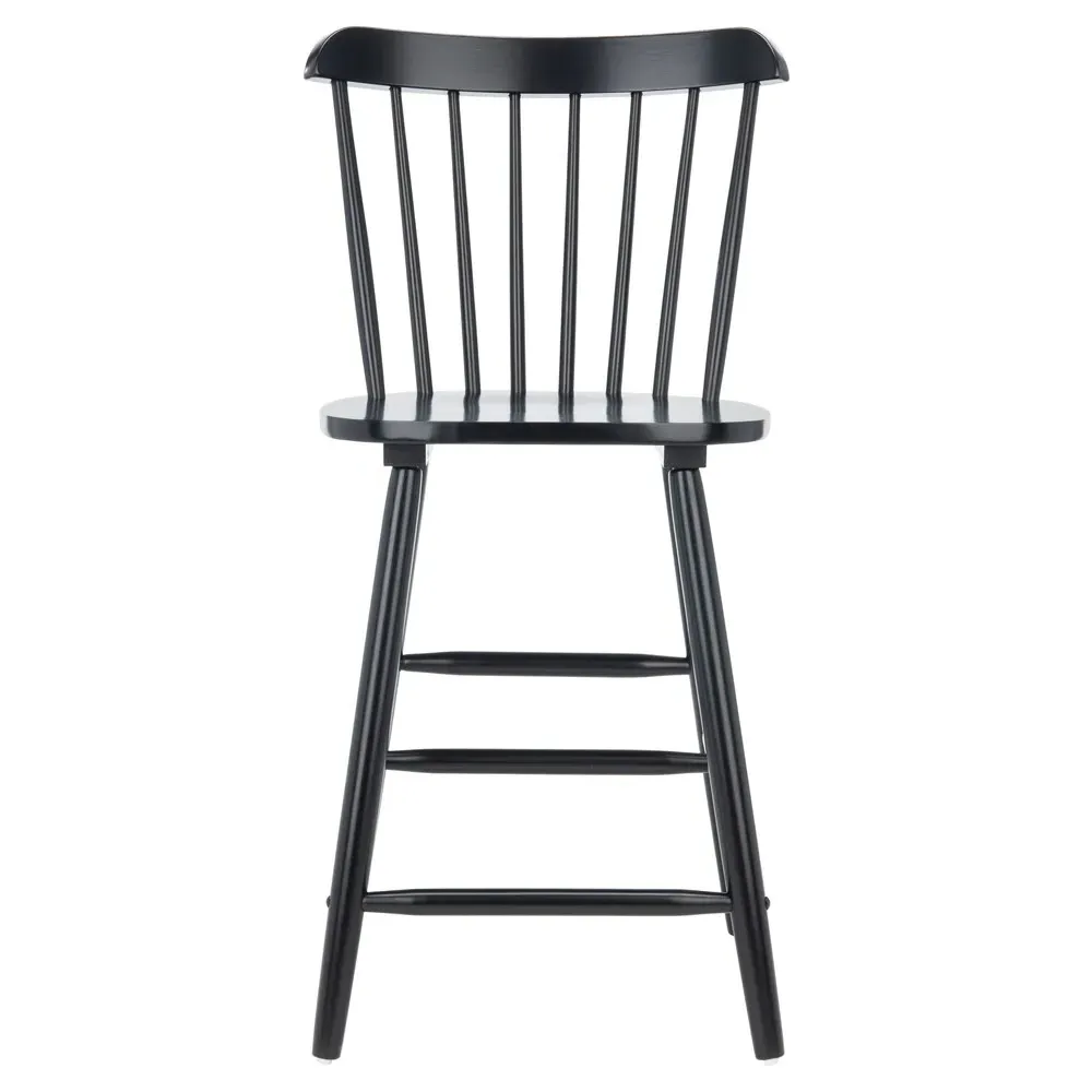 Zoey Windsor Counter Stool Set of 2 - Black, Rubberwood image