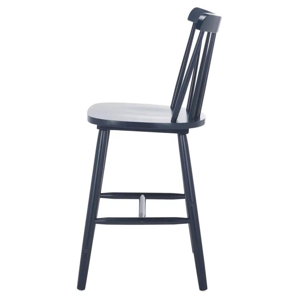 Zoey Windsor Counter Stool Set of 2 - Navy Blue, Rubberwood