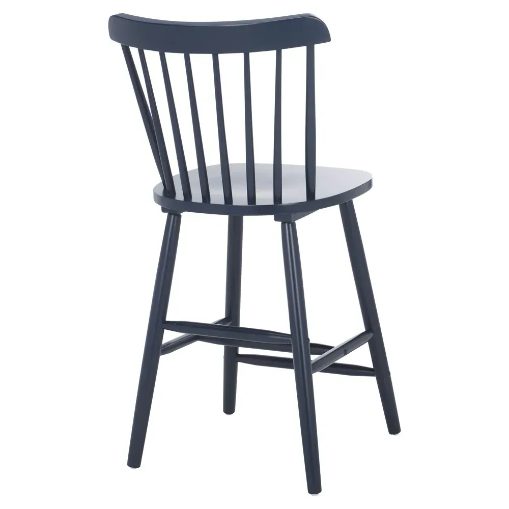 Zoey Windsor Counter Stool Set of 2 - Navy Blue, Rubberwood