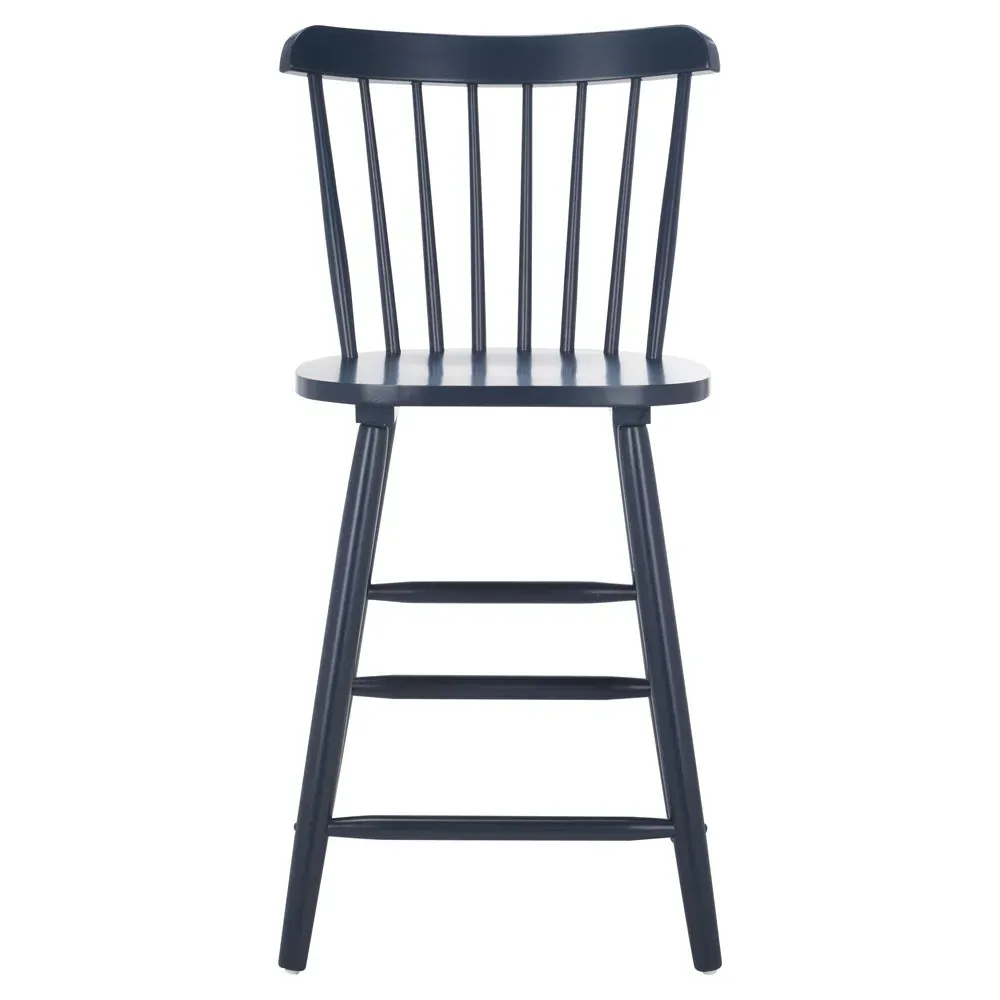 Zoey Windsor Counter Stool Set of 2 - Navy Blue, Rubberwood