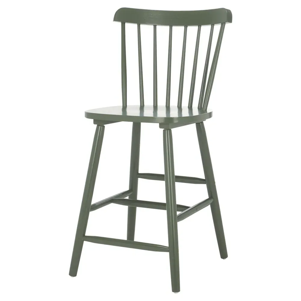 Zoey Windsor Counter Stool Set of 2 - Olive Green, Rubberwood