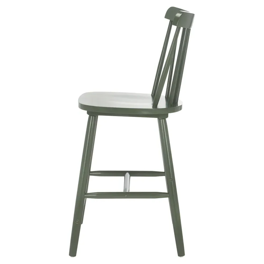 Zoey Windsor Counter Stool Set of 2 - Olive Green, Rubberwood
