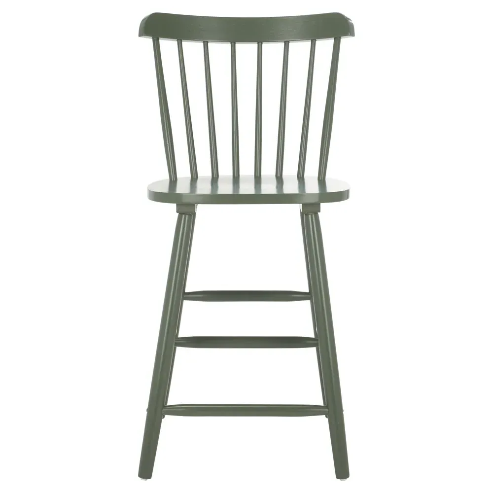 Zoey Windsor Counter Stool Set of 2 - Olive Green, Rubberwood