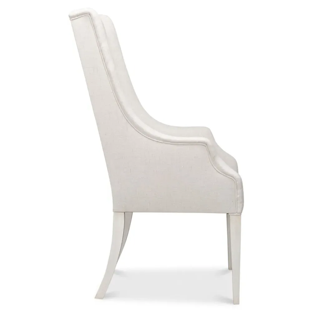 Zoey Wing Back Dining Chair - Cream, Linen