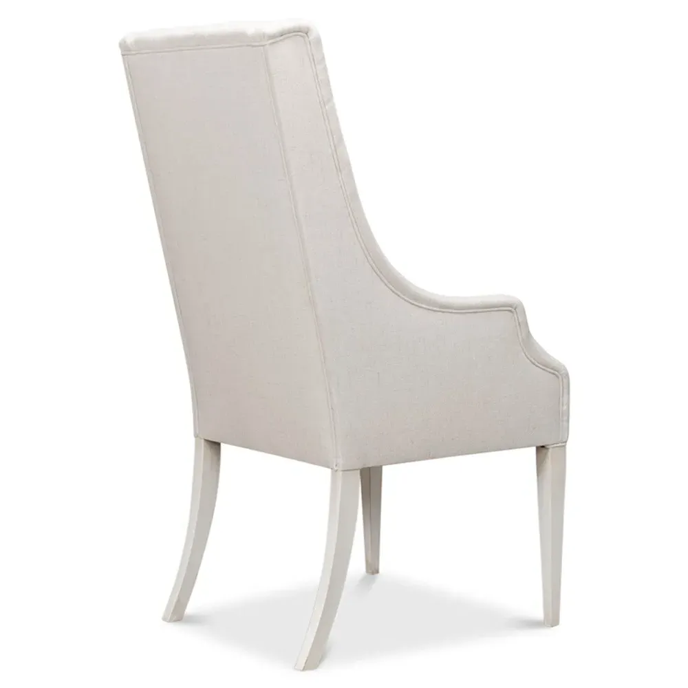 Zoey Wing Back Dining Chair - Cream, Linen