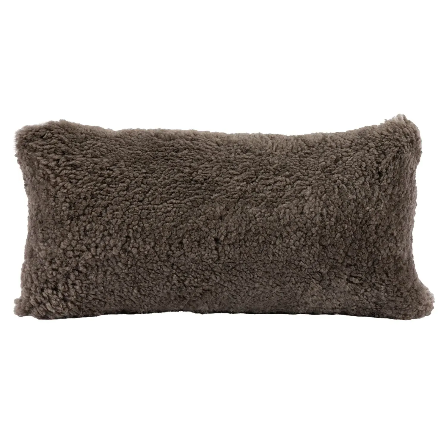 Zola Lumbar Pillow - Dark Brown, Sheepskin image