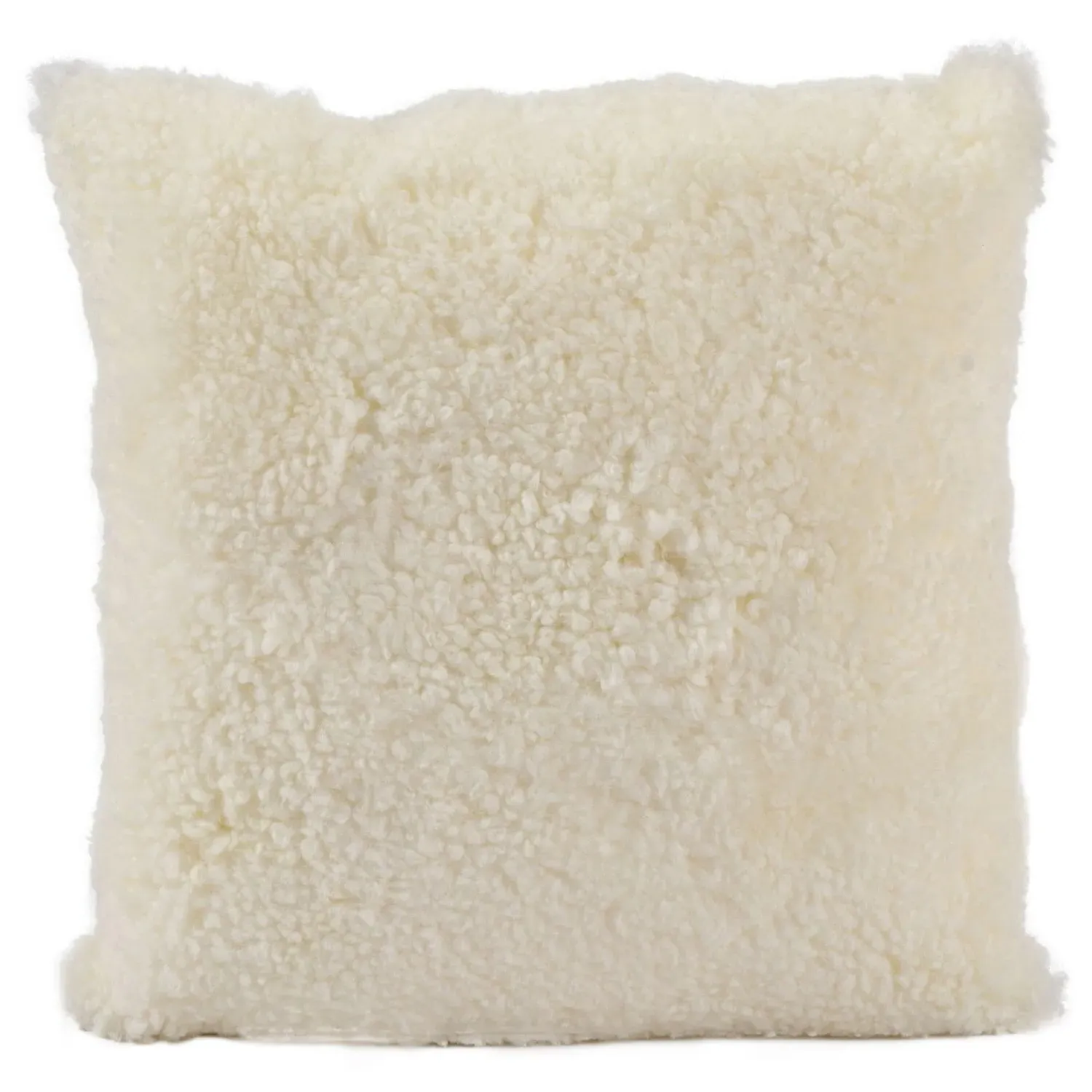 Zola Square Throw Pillow - White, Sheepskin
