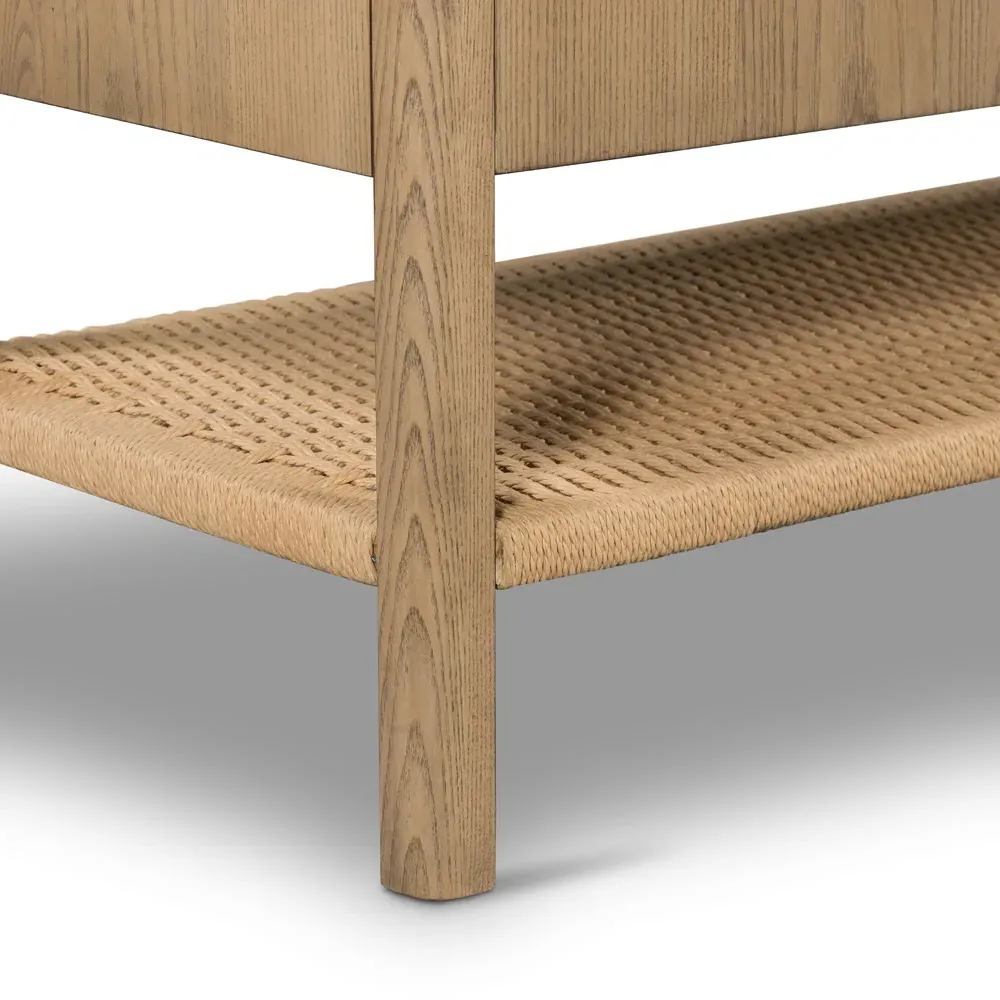 Zulu 4 Door Shelving Sideboard - Brown, Ash Wood