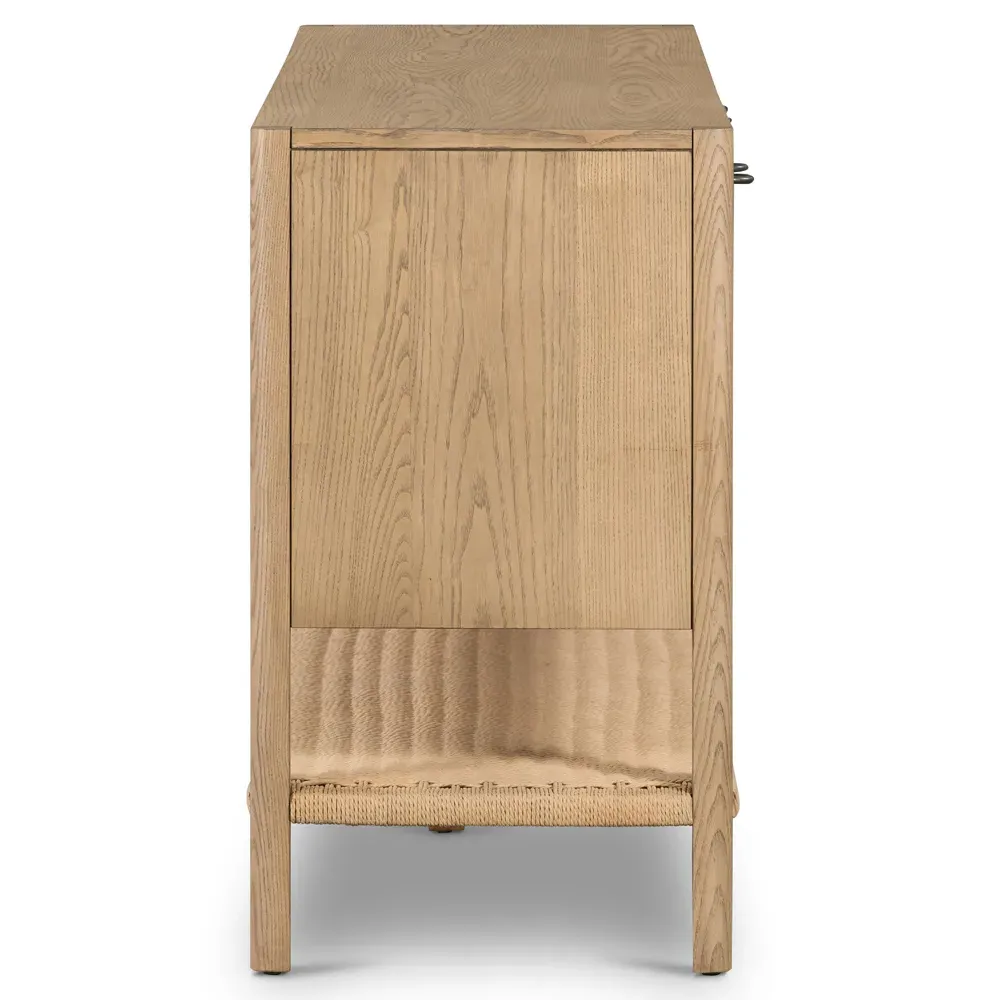 Zulu 4 Door Shelving Sideboard - Brown, Ash Wood