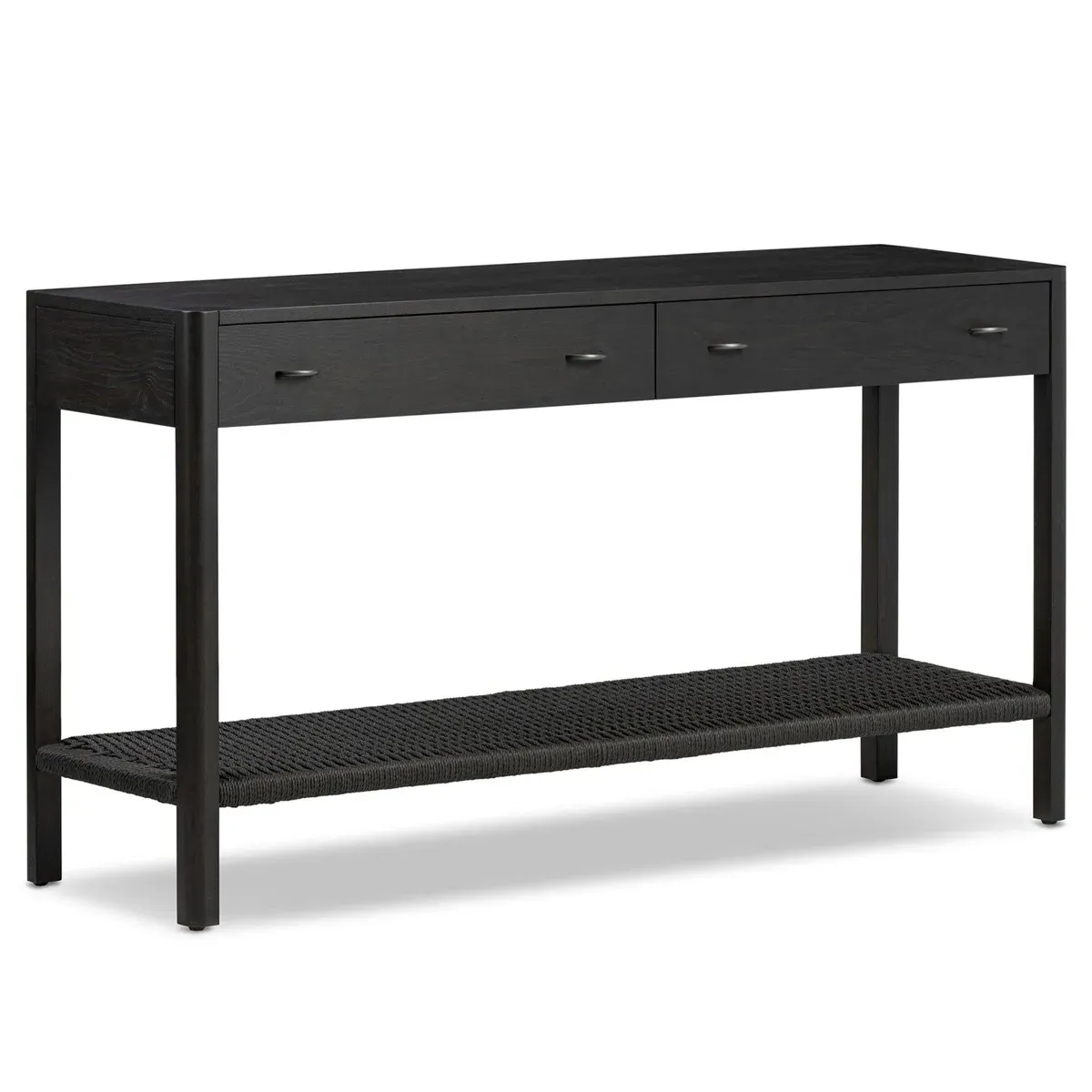 Zulu Rectangular Console Table with Storage - Black, Ash