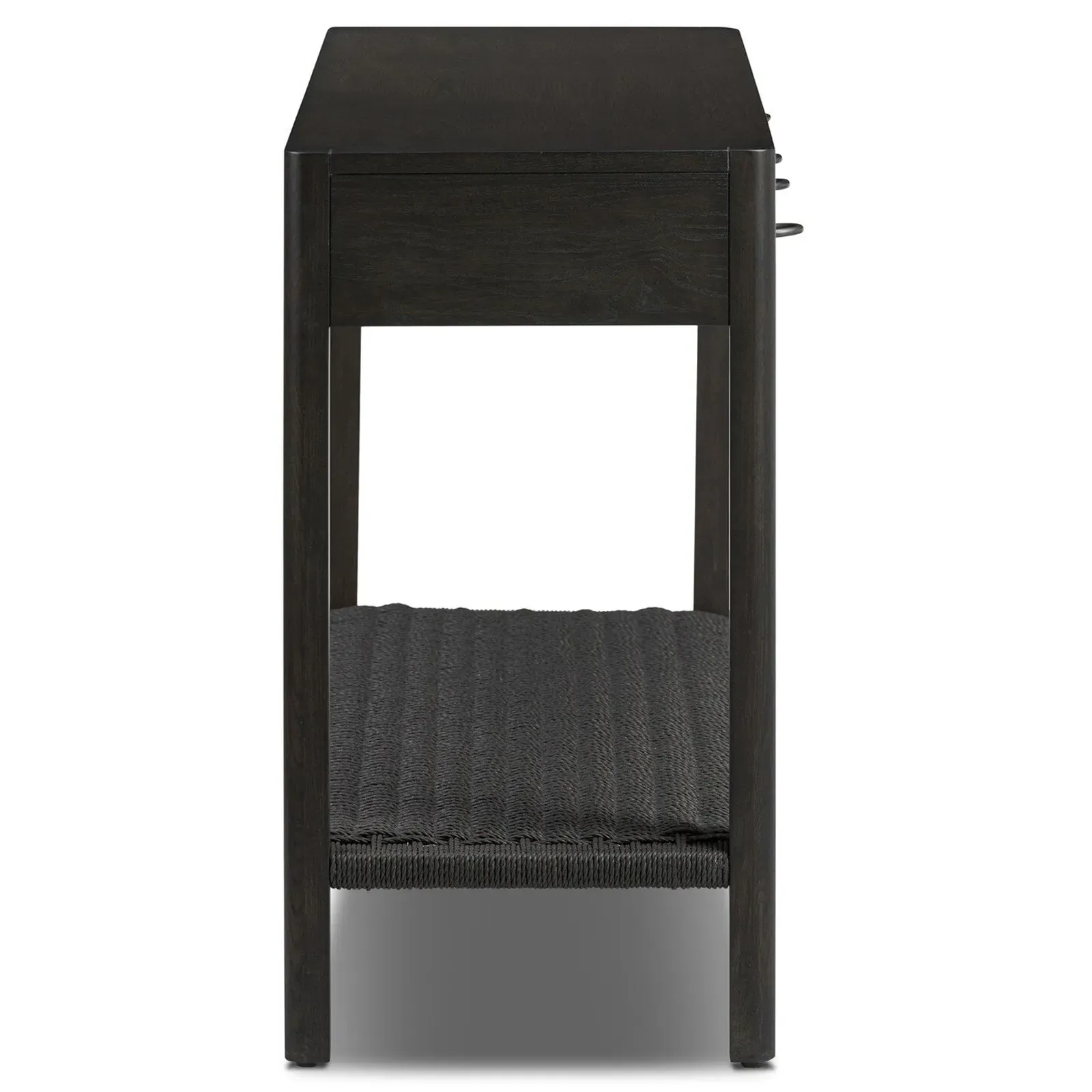 Zulu Rectangular Console Table with Storage - Black, Ash