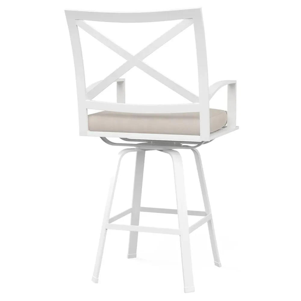 Zuri Swivel Outdoor Counter Stool - Grey, Aluminum