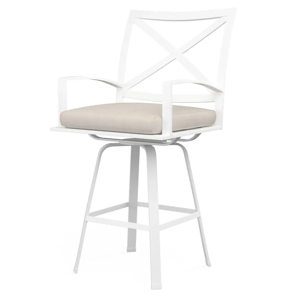 Zuri Swivel Outdoor Counter Stool - Grey, Aluminum image