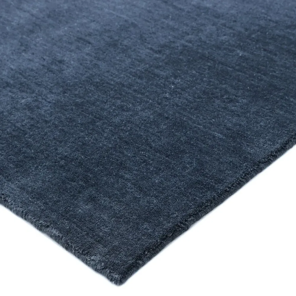 Zuriel 5x8 Solid Rug - Navy Blue, Wool