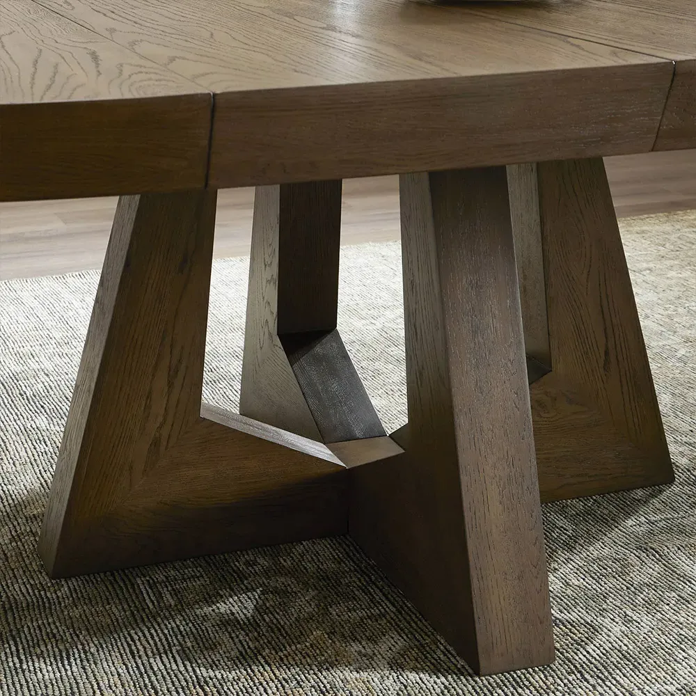 Zylvia Round Extendable Dining Table - Dark Brown, Oak
