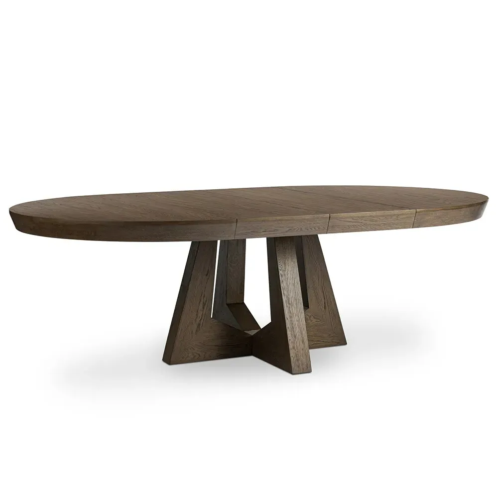 Zylvia Round Extendable Dining Table - Dark Brown, Oak