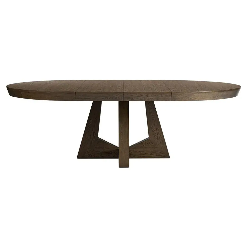 Zylvia Round Extendable Dining Table - Dark Brown, Oak image