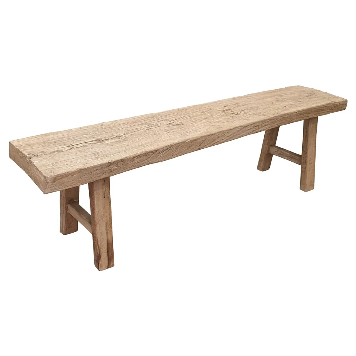Zyra Entryway Bench - Brown, Reclaimed Elm Wood