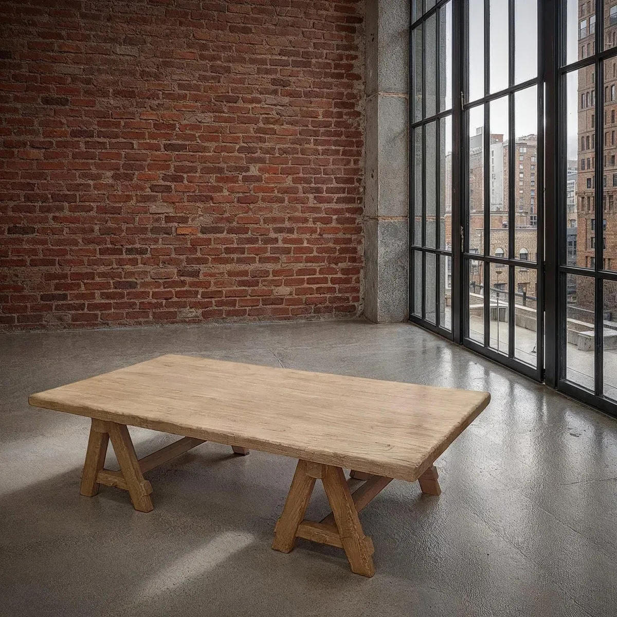 Zyra Rectangular Coffee Table - Brown, Reclaimed Pine