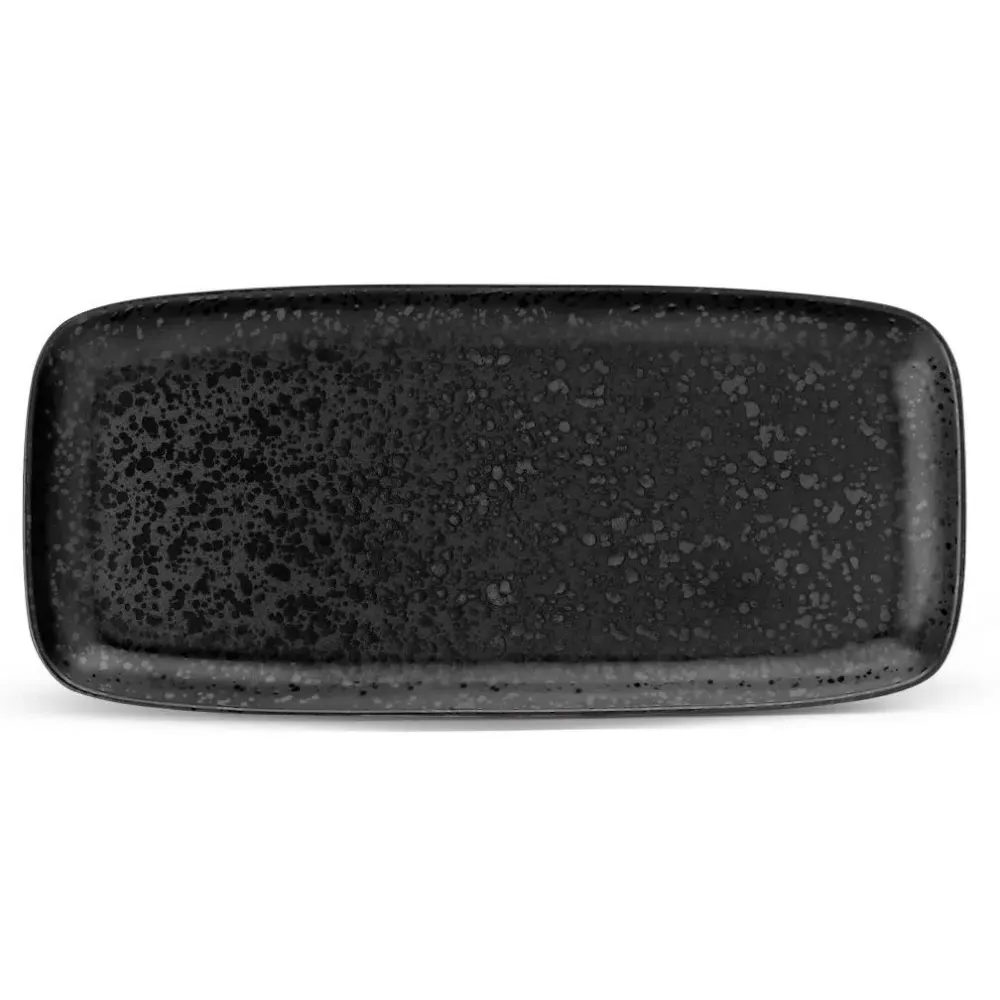 Alchimie Small Rectangular Platter - Reactive Black, Earthenware image