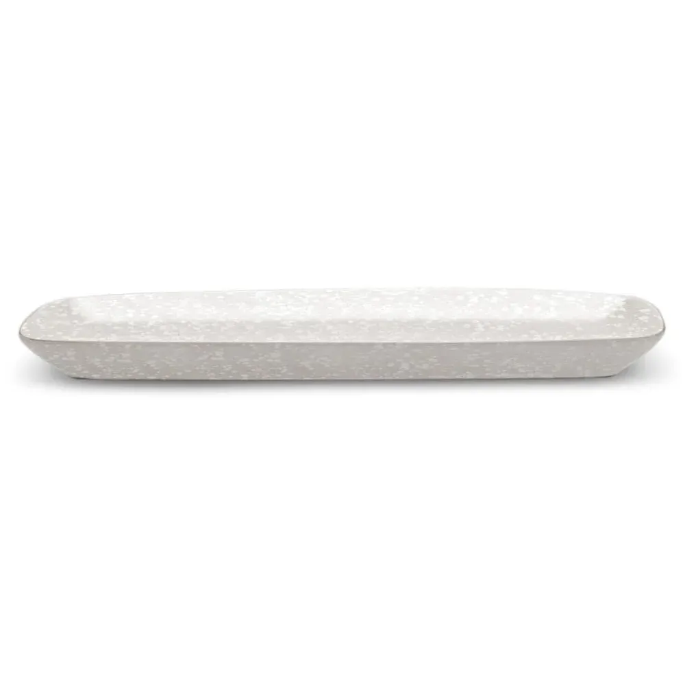 Alchimie Small Rectangular Platter - White, Earthenware