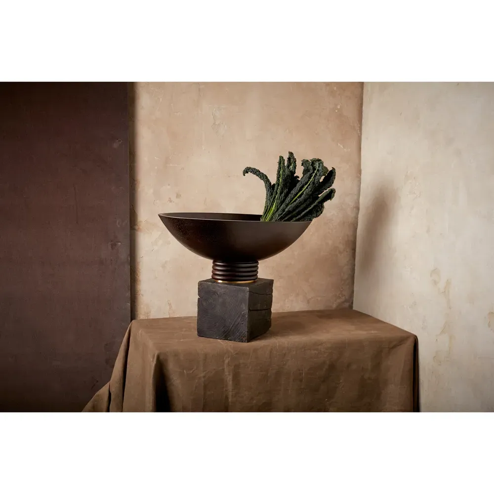 Alhambra Oval Footed Serving Bowl - Brown, Ash Wood