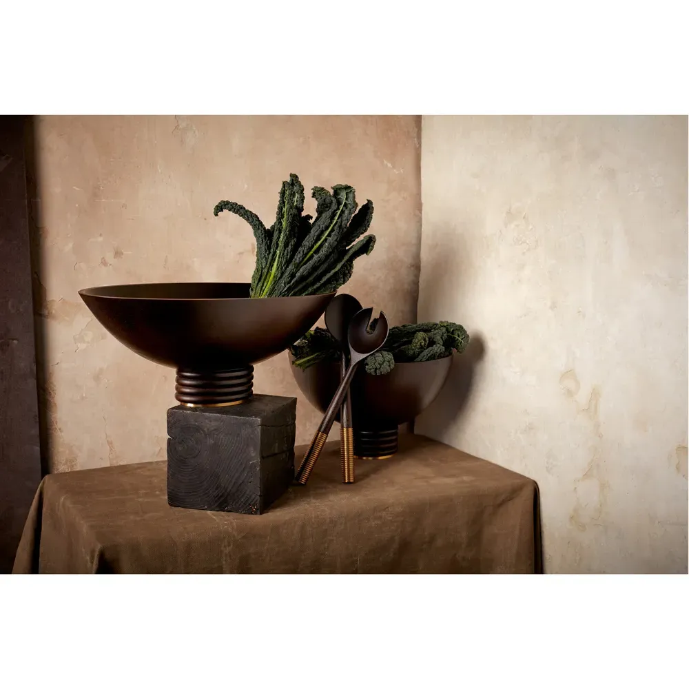 Alhambra Oval Footed Serving Bowl - Brown, Ash Wood