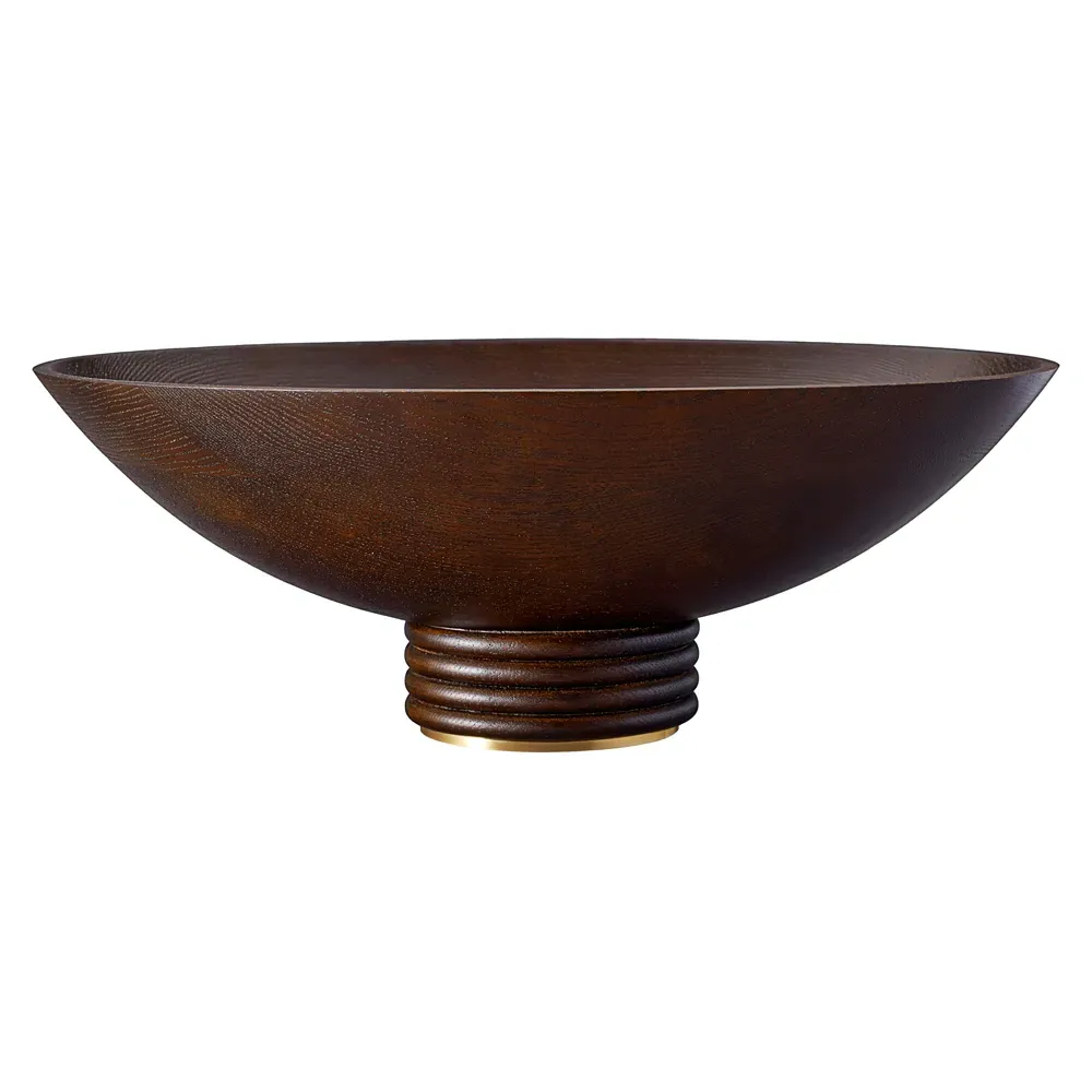 Alhambra Oval Footed Serving Bowl - Brown, Ash Wood
