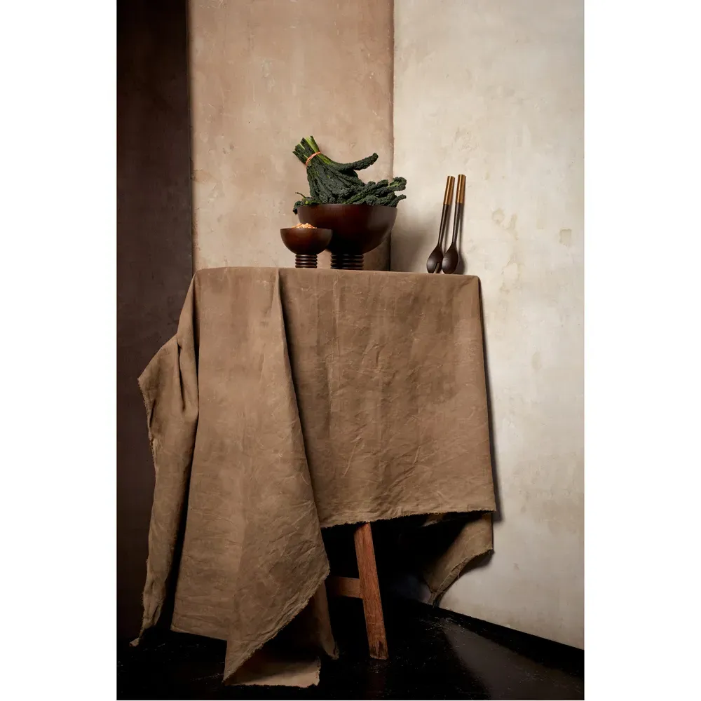 Alhambra Round Footed Serving Bowl - Brown, Ash Wood