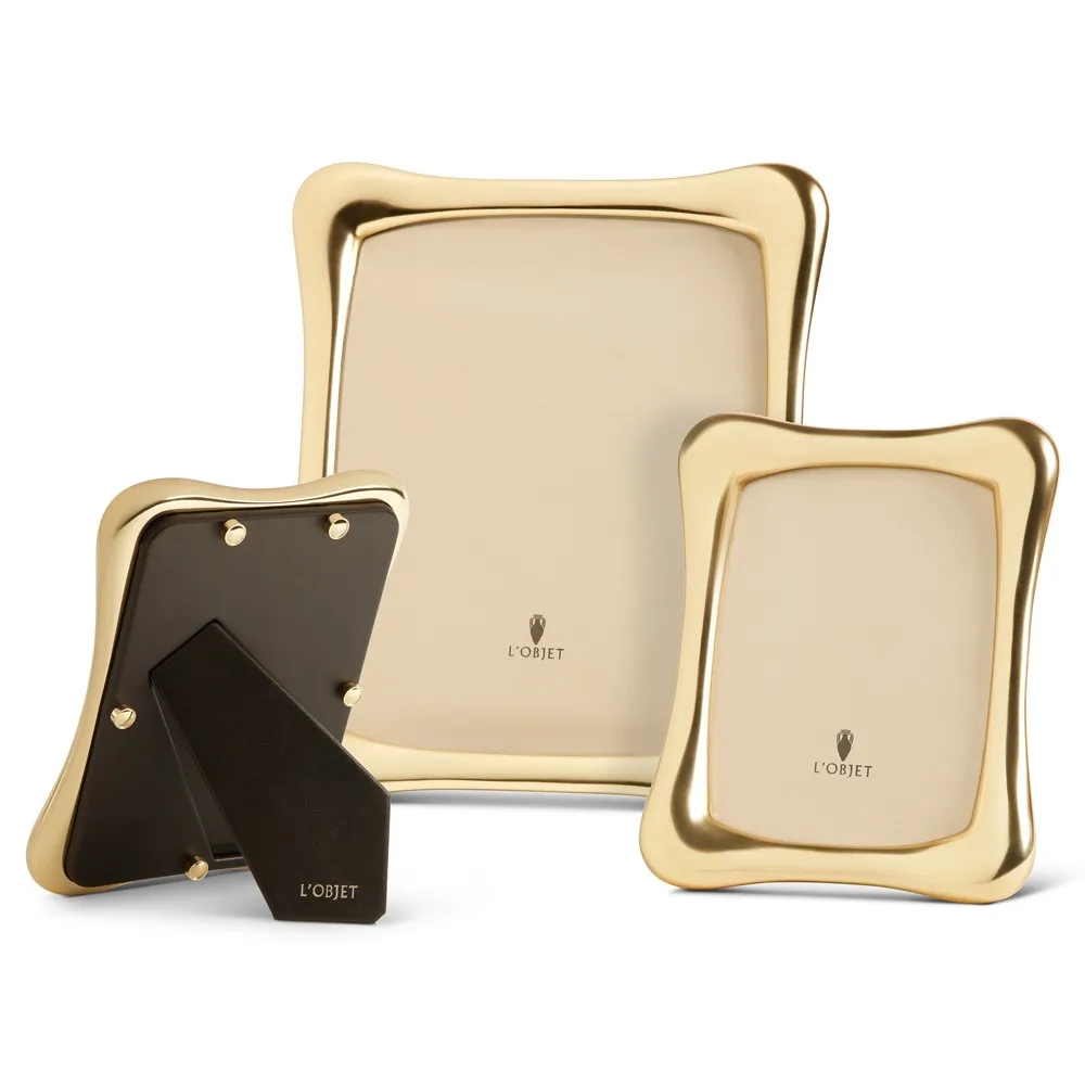 Anton Curved Photo Frame 4x6 - Gold, Metal