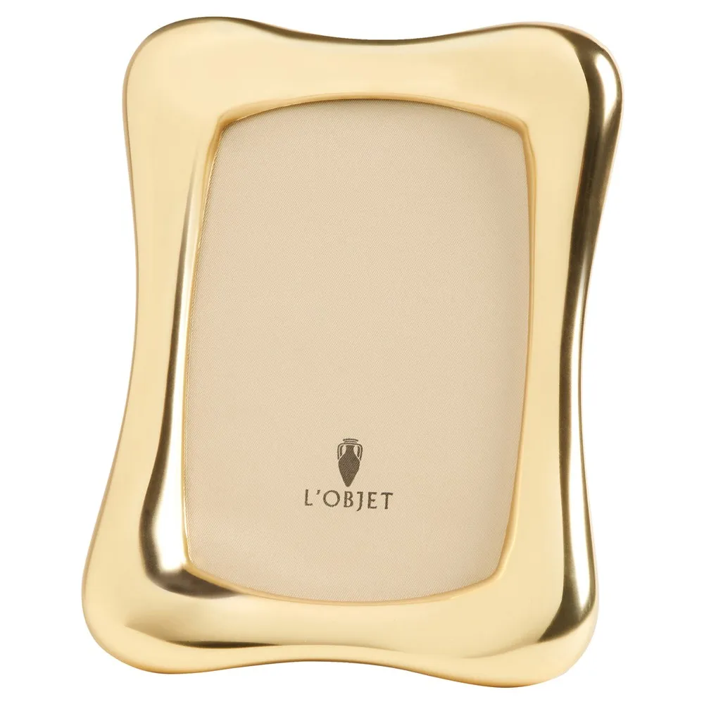 Anton Curved Photo Frame 4x6 - Gold, Metal image