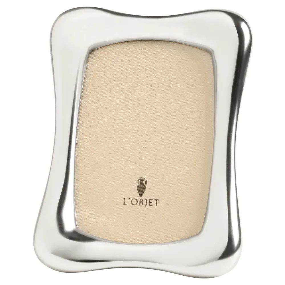 Anton Curved Photo Frame 4x6 - Platinum, Metal