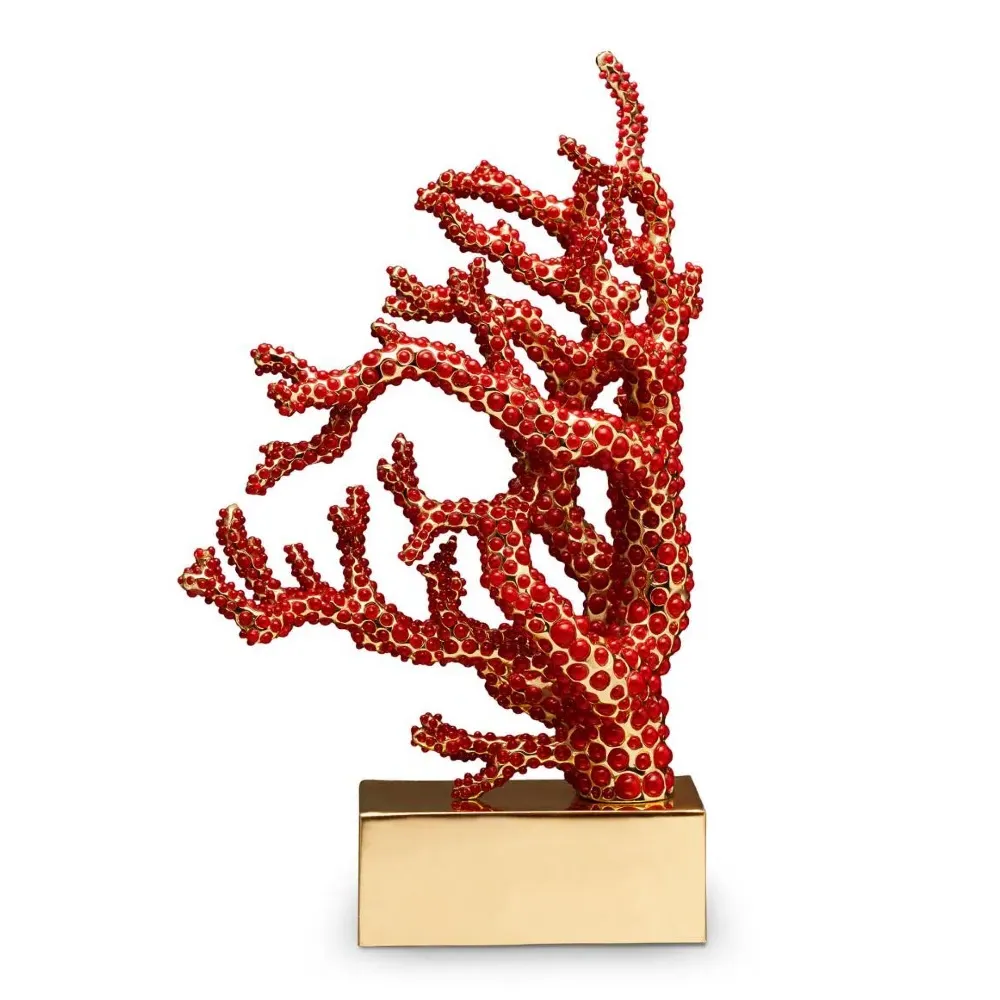Coral Coastal Beach Bookend - Red, Metal