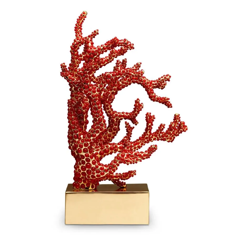Coral Coastal Beach Bookend - Red, Metal