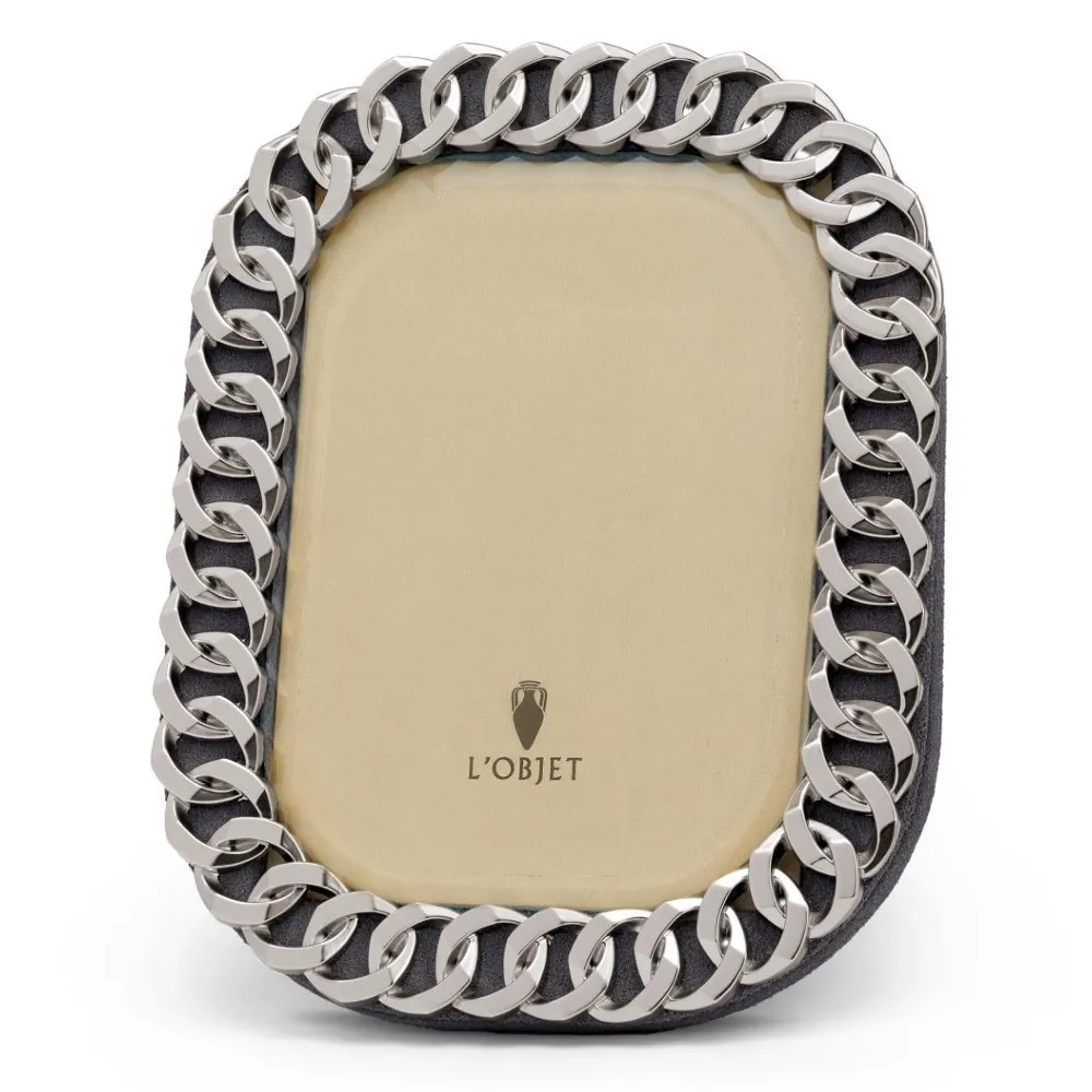 Cuban Link 4x6 Photo Frame - Platinum, Metal image